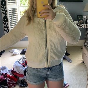 Soft fuzzy warm Abercrombie & Fitch hooded jacket